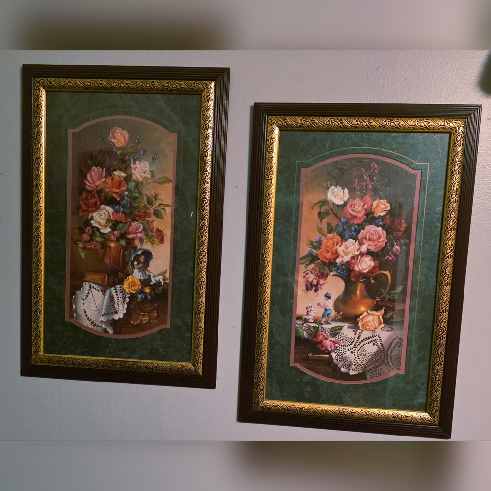 Home Interiors And Gifts Set Of 2 "Mother May I Play" Framed Art